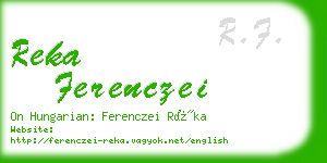 reka ferenczei business card